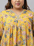 Plus Size Yellow Georgette Kurta With sharara and Dupatta